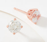 Pendientes de botón Diamonique x Zaxie en tono plateado de 7,20 cts